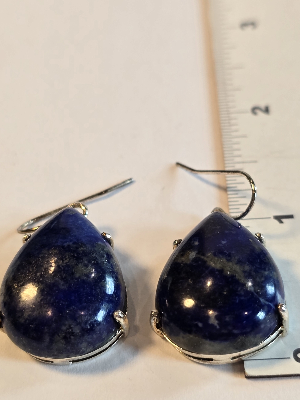 Lapis Teardrop Earrings - Deep Blue - Picture 2 of 5